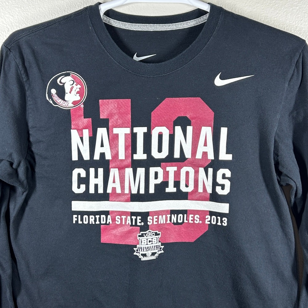 Nike Florida State Seminoles 2013 National Champions Long Sleeve Shirt Black L